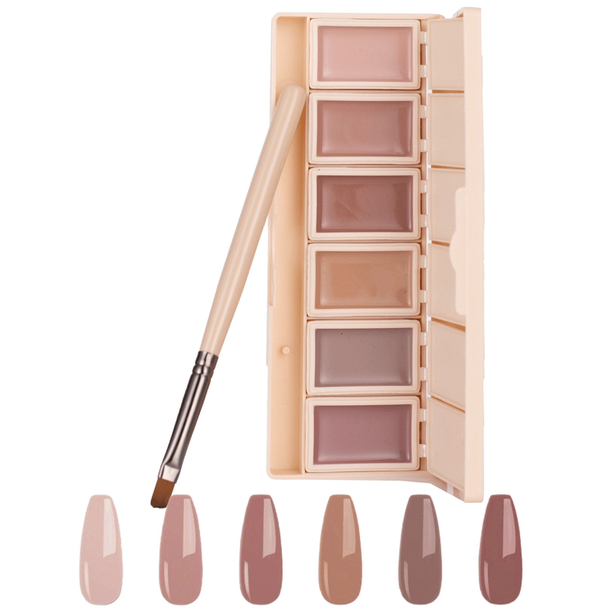 6-Pan Solid Nail Gel Polish Palette Starter Kit - Ambedobeauty