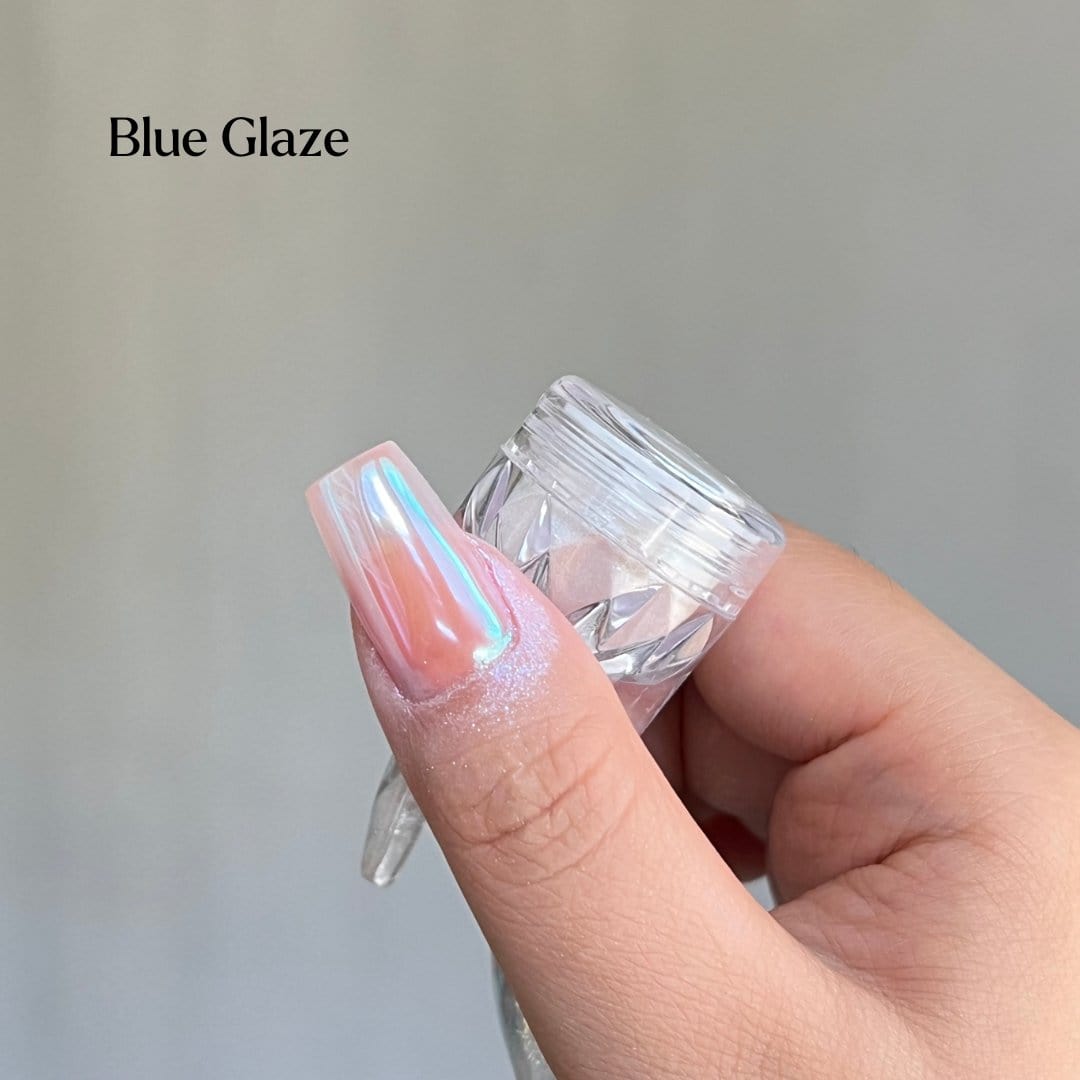 Ambedobeauty Blue Glaze Pearlescent Glazed Chrome Nail Powder